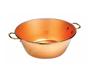 Matfer Bourgeat 303036 10 Quarts 15" Dia. x 5"H Solid Copper ReinForced Rolled Edge Jam Pan