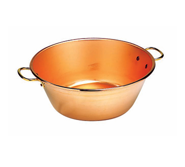 Matfer Bourgeat 303036 10 Quarts 15" Dia. x 5"H Solid Copper ReinForced Rolled Edge Jam Pan