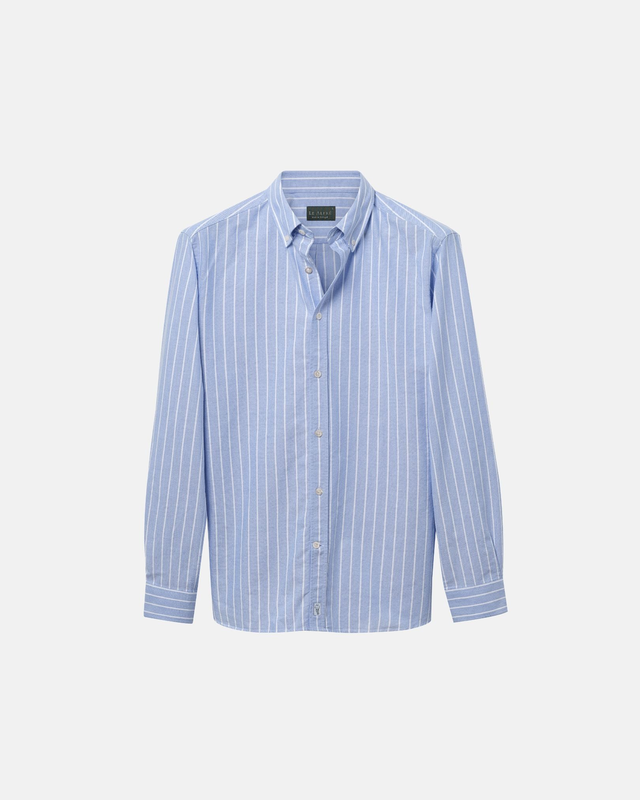 Wide Stripe Blue Oxford Shirt