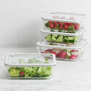 Kitchen Pro Airlock Rectangular Glass Container Set 4pc