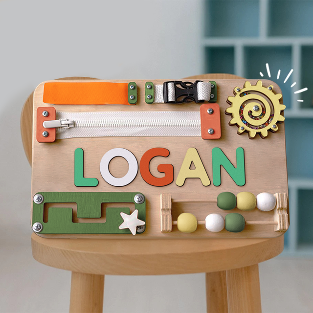Personalized Busy Board Name Puzzle - Wooden Montessori Toys | KindlyToys