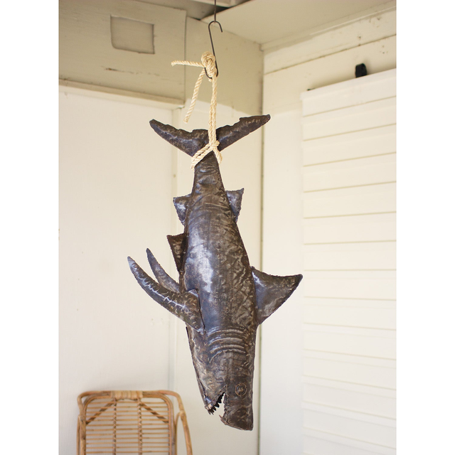Hand Hammered Shark Metal Art