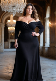 Zenobia Plus Size Evening Dress In Black
