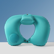 U-Shaped Inflatable Pillow, Nylon Fabric with Polyester Gel Fiber Filling, Snap Closure, Hand Washable, All-Season Comfort for Multi-Position Sleeping