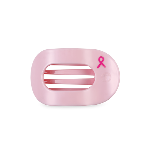 Pink Ribbon Power Small Flat Round Hair Clip