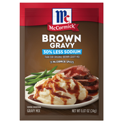 McCormick® 30% Less Sodium Brown Gravy Seasoning Mix, 0.87 oz