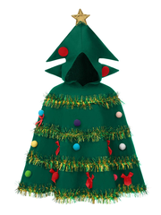 Green 1950s Christmas Tree 3D Embellished Hooded Cape