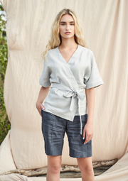 Linen wrap top Denise