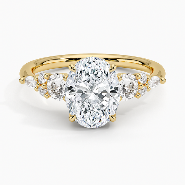 18K Yellow Gold Nadia Three Stone Engagement Ring