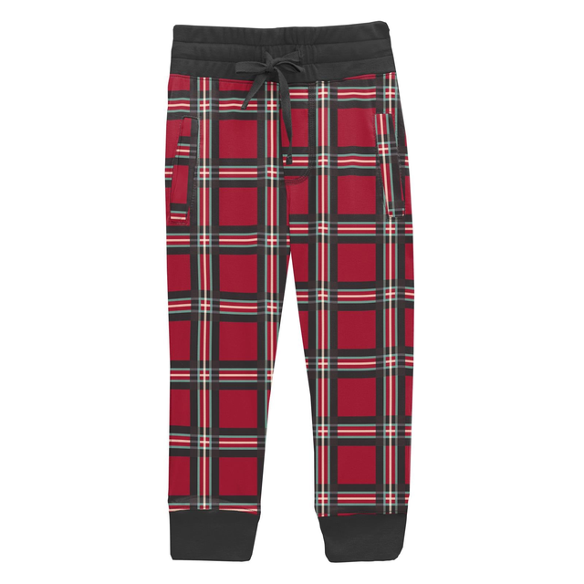 Print Lightweight Joggers in Classic Holiday Plaid