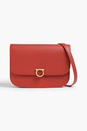 Gemini textured-leather shoulder bag - brick - One Size