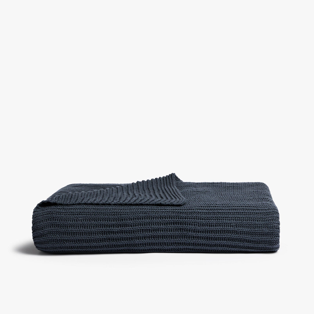 Organic Rib Knit Throw (Dusk)
