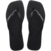 Women's Slim Square Logo Metallic Flip Flops