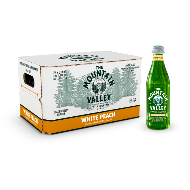 The Mountain Valley Spring Water White Peach Sparkling Water