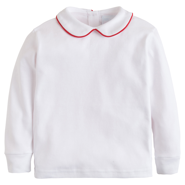 Piped Peter Pan Shirt - Red