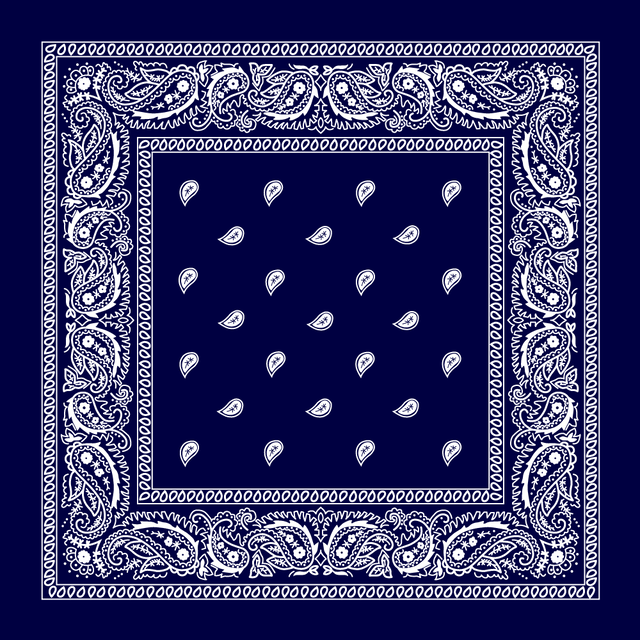 Classic Paisley Bandana Imported, 22X22, 1 Piece, Navy Blue