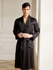 19 Momme Men's Long Silk Robe