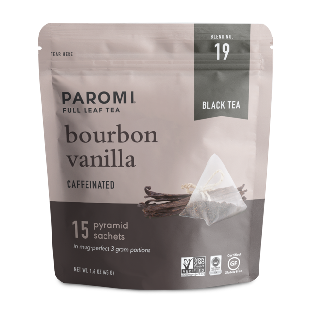 Bourbon Vanilla Black Tea, Full Leaf, in Pyramid Tea Bags