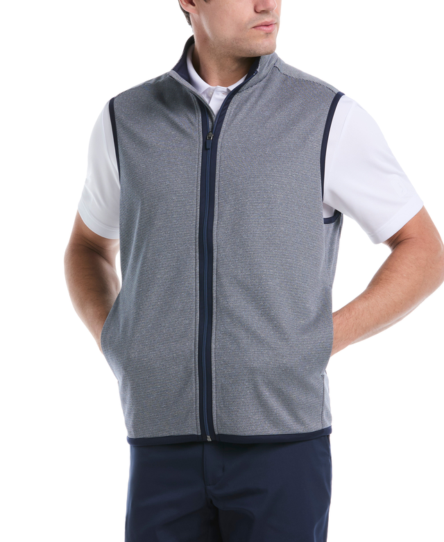 Men's Horizontal Heather Fleece Golf Vest