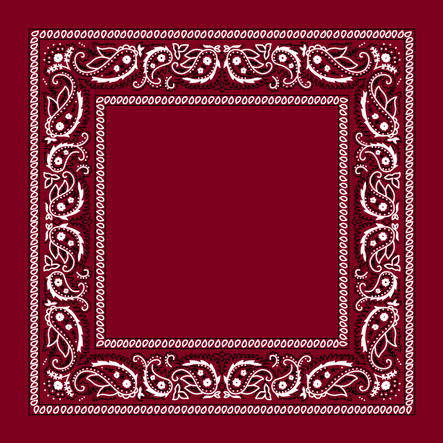 600pcs/Case, Open Center Paisley Bandana Imported 100% Cotton, Burgundy / Wine, 22" x 22"