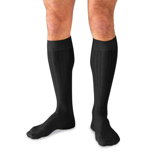 Black Cotton Over the Calf Dress Socks