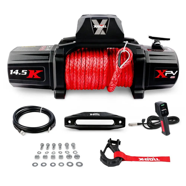 X-BULL Electric Winch XPV 14500 LBS 12V Synthetic Rope SUV Jeep Truck 4WD