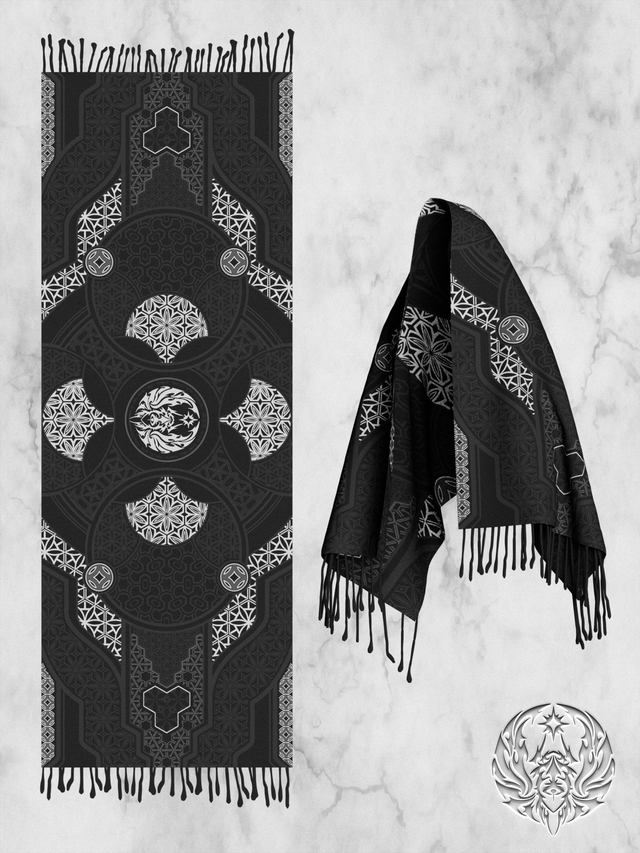 GEOMETRY OF BEING ✦ Dark Grey Festival Shawl