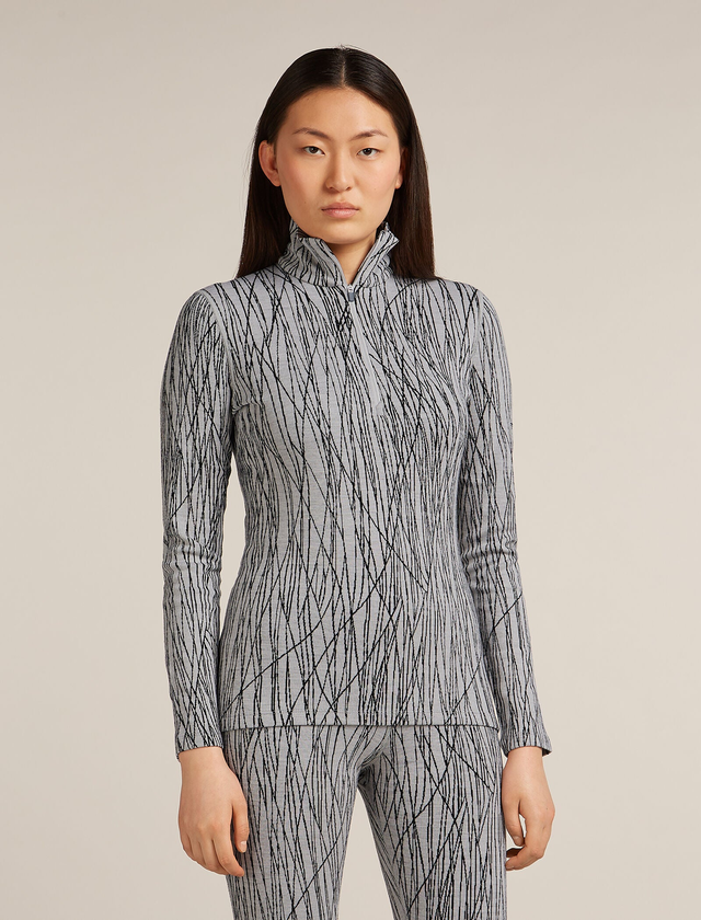 Women's Merino 260 Tech Vertex Long Sleeve Half Zip Thermal Top Delta Lines