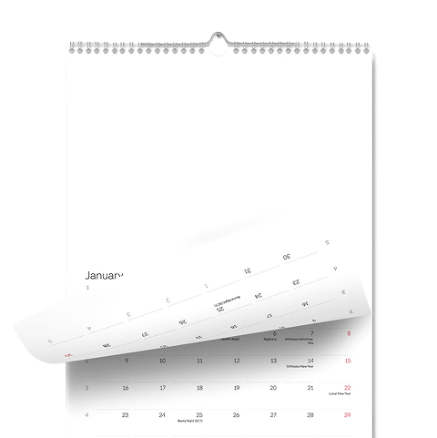 Wandkalender 2026 (US & CA)