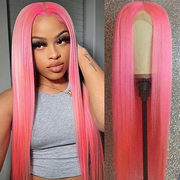 Colorful Wigs Straight Human Hair Wigs 13x4 Lace Front Wigs With Natural Hairline