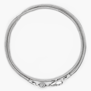 Double Laps Snake Sterling Silver Chain Bracelet