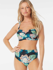 Coco Reef Charisma Bra Sized Underwire Bandeau Bikini Top - Tropical Lotus