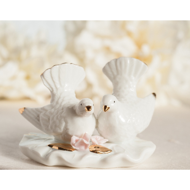 Nesting Turtle Dove Wedding Cake Topper Figurine
