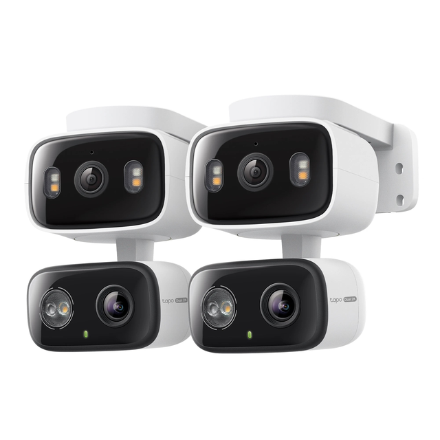 2K Dual Lens Pan/Tilt Indoor/Outdoor Security Camera, Tapo C246D HybridCam Duo 2-Pack