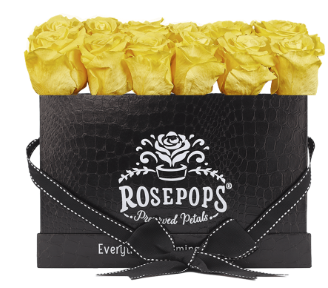 18 Roses Rectangle - Black Croc