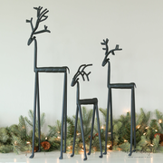 Black Iron Deer- Set of 3