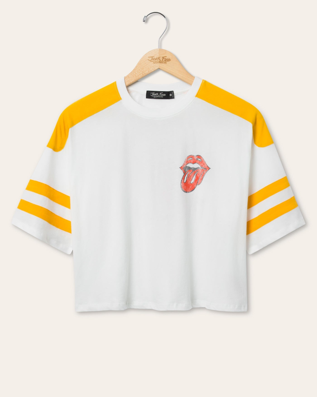 Women's The Rolling Stones Striped Crop Tee