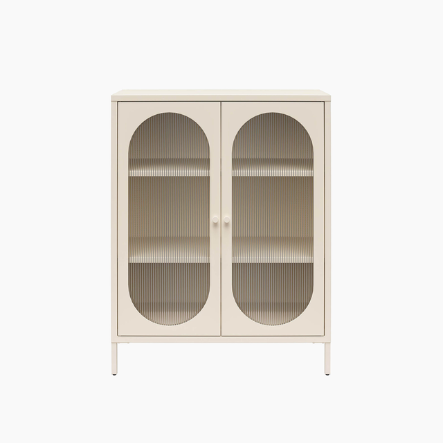Luna Accent Cabinet with Fluted Glass