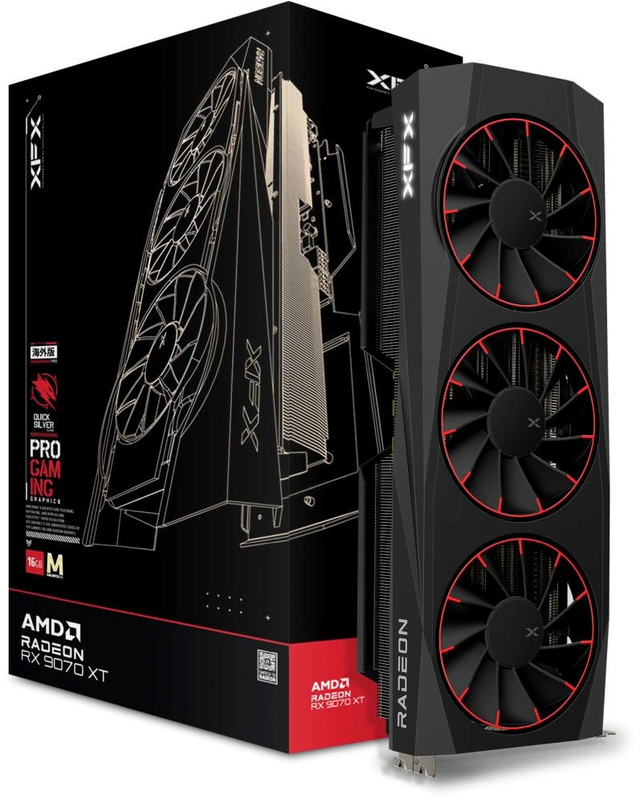 XFX Radeon RX 9070 XT Quicksilver Magnetic Air 16GB GDDR6 Graphics Card
