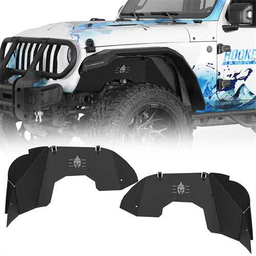 Aluminum Front Wheel Well Liners for 18-25 Jeep Wrangler JL & 20-25 Gladiator JT(Excluding Rubicon 3.6L Engine) - Hooke Road