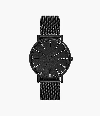 Signatur Three-Hand Midnight Steel Mesh Watch