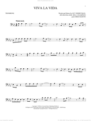 Viva La Vida sheet music for trombone solo (PDF-interactive)