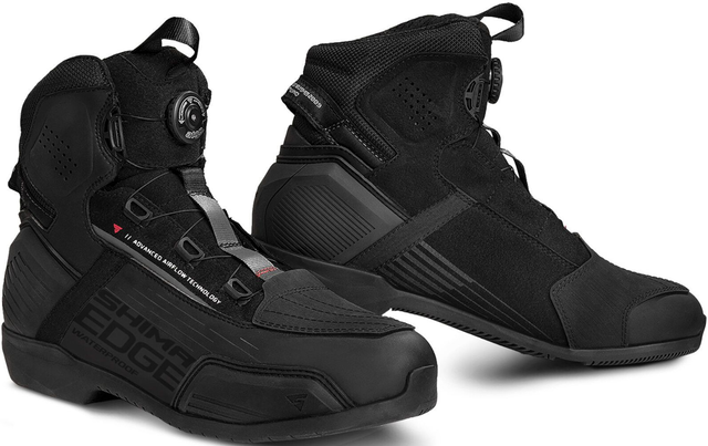 SHIMA Edge Waterproof Black Motorcycle Shoes