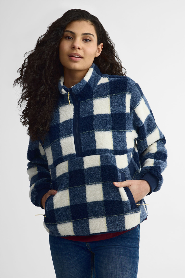 Chandail col montant demi fermeture éclair sherpa - Femme