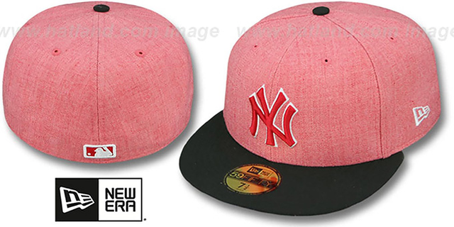 New York Yankees 2T-HEATHER Red-Black Fitted Hat by New Era