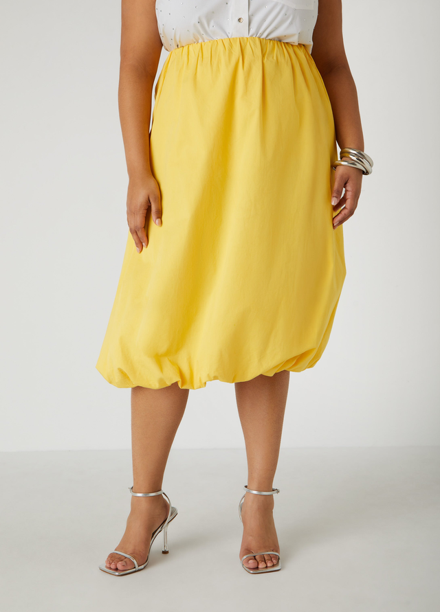 Cotton Midi Bubble Skirt