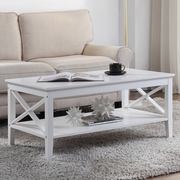 White Long Island Rectangular Coffee Table