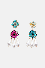 Coloured Snowflake Crystal Earrings