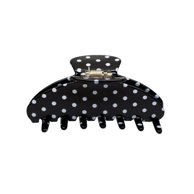 Big Effing Clip in Noir Polka Dot