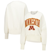Minnesota Golden Gophers Pressbox Women's Oversized Waist-Length Crewneck Sweatshirt - Ivory